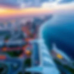 Aerial view of Ajman City showcasing its skyline and coast