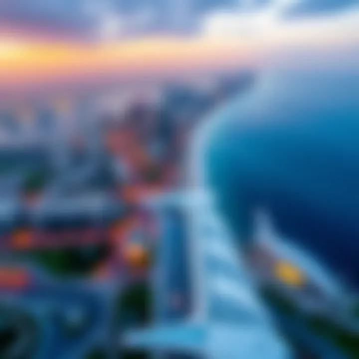 Aerial View of Ajman City Aerial view of Ajman City showcasing its skyline and coast