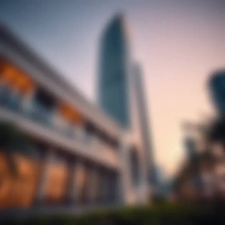 Architectural details of Al Ain Tower showcasing modern design