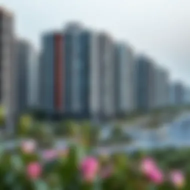 Scenic view of Al Barsha residential area showcasing modern apartment buildings