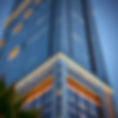 Facade Details of Al Nakheel Tower Close-up of Al Nakheel Tower's unique facade, highlighting design elements.