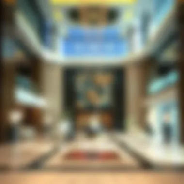 Interior Lobby of Al Nakheel Tower Interior view of Al Nakheel Tower's lobby, emphasizing its modern design and luxury.