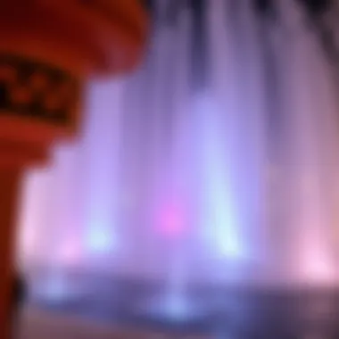 Close-up of the architectural details of the Dubai Fountain