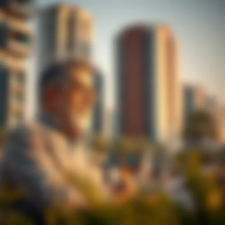 An investor reviewing real estate opportunities in Avenue Mirdif