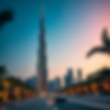 A breathtaking view of the Burj Khalifa at dusk