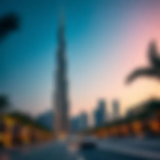 A breathtaking view of the Burj Khalifa at dusk