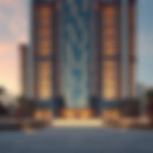 Burj Residences Tower 5 - Architectural Marvel Stunning exterior view of Burj Residences Tower 5 showcasing modern architecture.