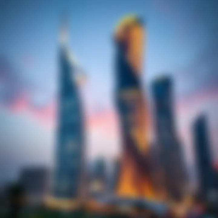 Twisting Elegance of Cayan Tower Cayan Tower's distinctive twisting design against the Dubai skyline