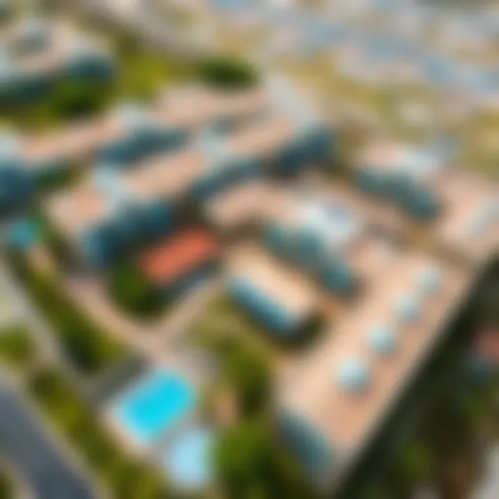 Aerial view of the Centre Residence community with amenities