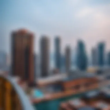 A view of Dubai's skyline with coliving buildings