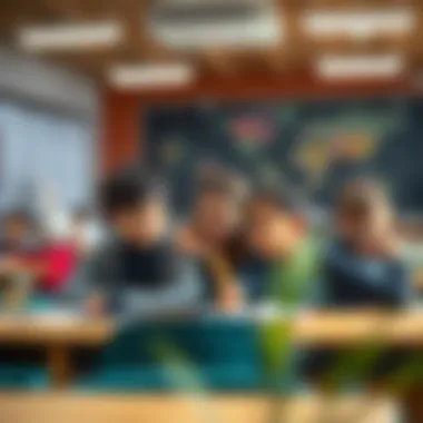 Students engaged in a collaborative classroom activity