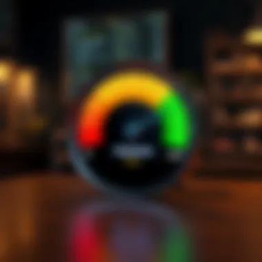 An abstract representation of a credit score gauge