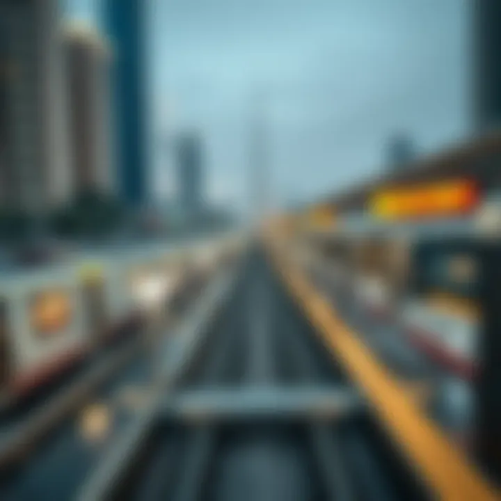 Graphic representation of Dubai Metro stations and their connectivity