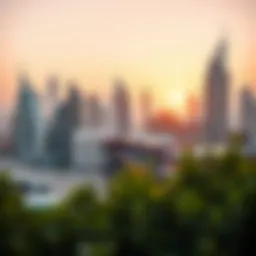 An overview of the UAE skyline with corporate buildings