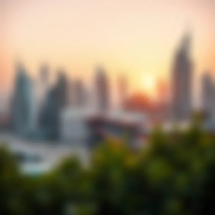 An overview of the UAE skyline with corporate buildings