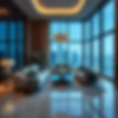 Elegant Living Room Inside Burj Khalifa Luxurious living room in Burj Khalifa residence