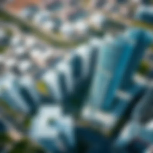 Aerial view of Damac Canal Views showcasing modern architecture