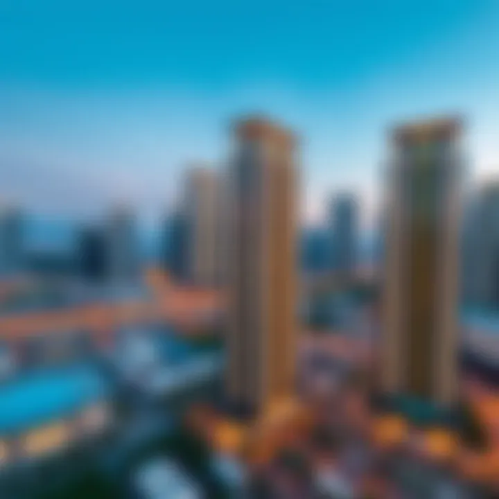 Prime location of Damac Vera Residences illustrated with cityscape backdrop