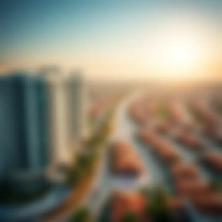 Aerial view of Al Nahda 2 highlighting the vibrant community and surroundings