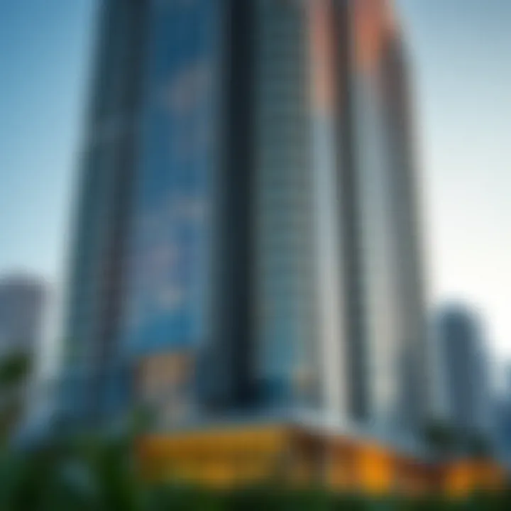 An elegant high-rise building in Dubai representing luxury living