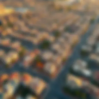 Aerial view of a bustling Dubai neighborhood filled with properties