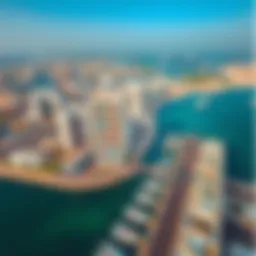 Aerial view of Deira Island showcasing its modern architecture and waterfront.