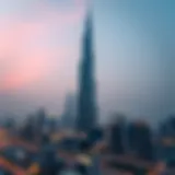 The Burj Khalifa soaring into the Dubai skyline