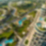 Aerial view of Dubai Hills Residence showcasing lush landscapes and modern architecture