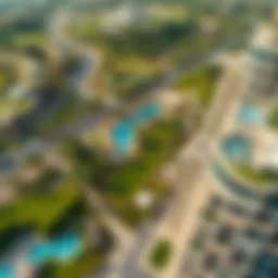 Aerial view of Dubai Hills Residence showcasing lush landscapes and modern architecture