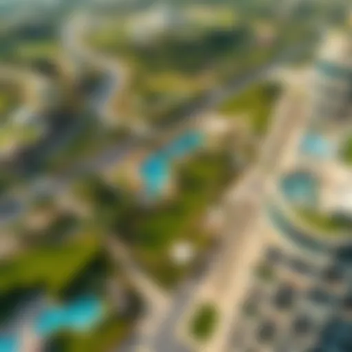 Aerial view of Dubai Hills Residence showcasing lush landscapes and modern architecture