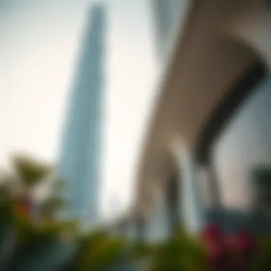 Architectural details showcasing the design elements of the Palm Tower