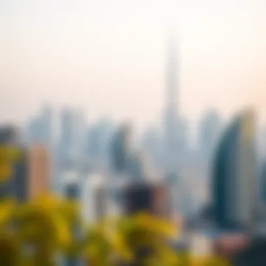 Dubai Skyline Highlighting Co-Living Developments Overview of Dubai skyline with co-living developments