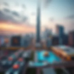 Stunning skyline view of Elite Residences Tower in Dubai