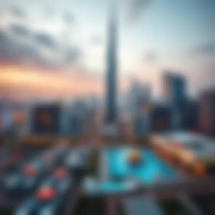 Stunning skyline view of Elite Residences Tower in Dubai