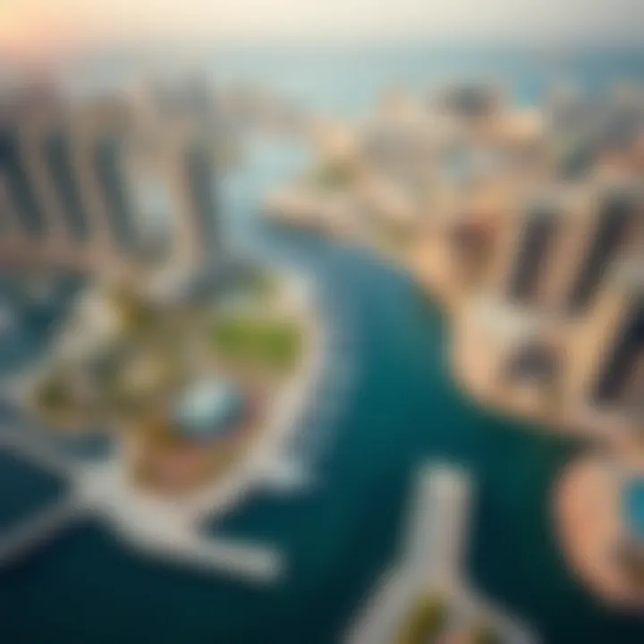 Aerial view of Emaar Dubai Creek Harbour highlighting green spaces and waterfront