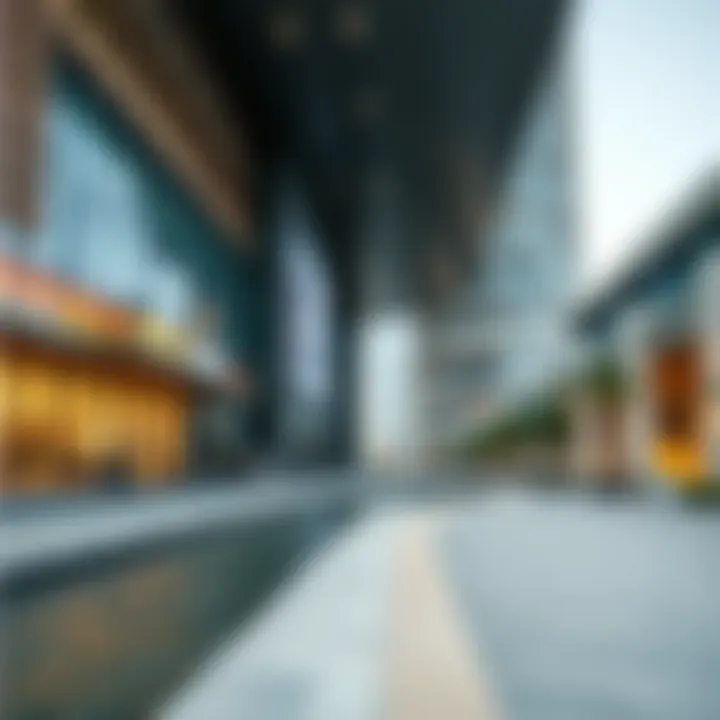 Architectural details showcasing modern design elements of Dubai Creek Harbour