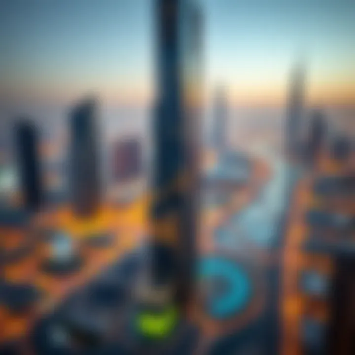 Location map highlighting Emaar Tower's strategic position in Dubai