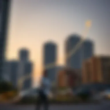 Illustration of a rising rent graph in Sharjah