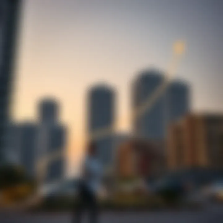 Illustration of a rising rent graph in Sharjah