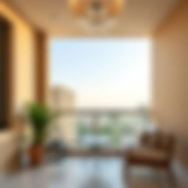 Scenic outdoor view from a balcony of a 1 bedroom flat in Rashidiya