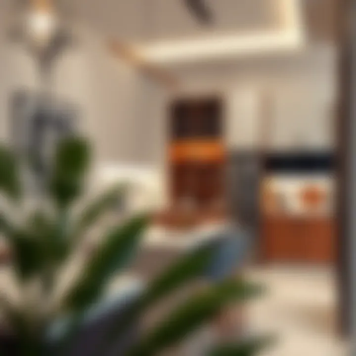 Elegant kitchen design in a 1 bedroom flat in Rashidiya