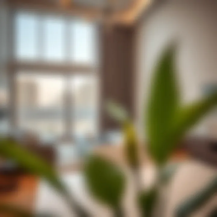 Stunning view of modern 1 bedroom flat's living space in Rashidiya