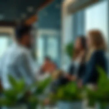 Real estate agent discussing options with clients