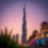 Stunning view of Al Ain Tower at sunset