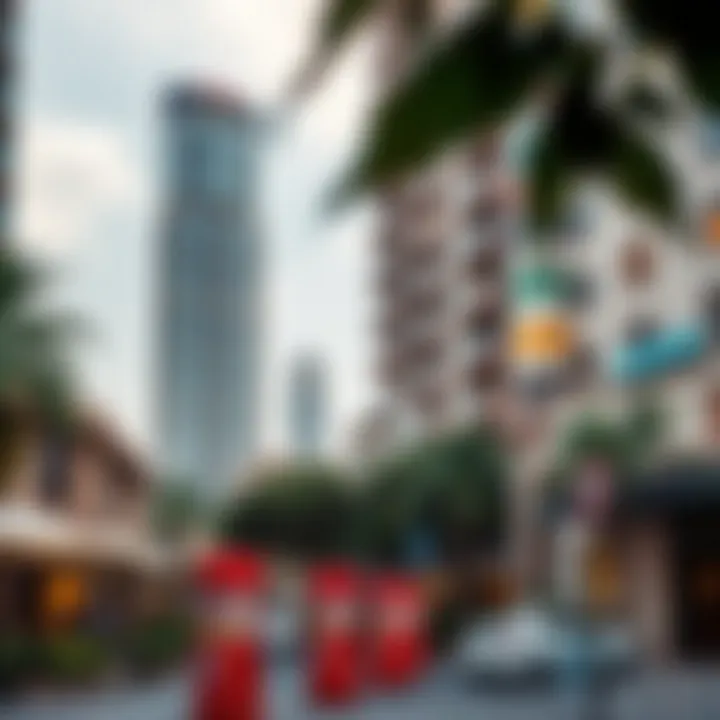 Vibrant neighborhood surrounding Barsha Heights