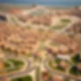 Aerial view showcasing the layout of Al Furjan community