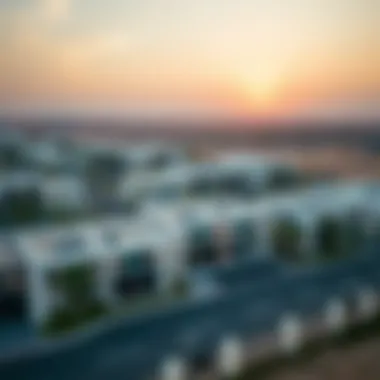 Aerial view of Al Furjan community showcasing modern architecture