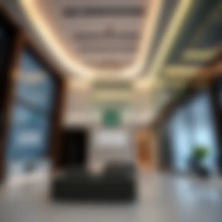 A modern real estate office with sleek architecture