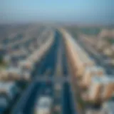 Aerial view of Al Muwailih showcasing residential developments