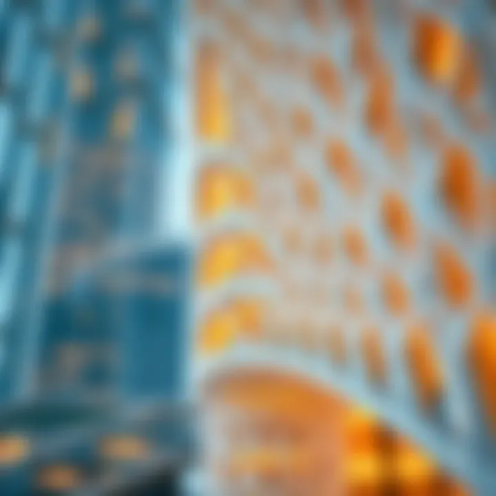 Architectural details showcasing the unique design of Al Reem Tower